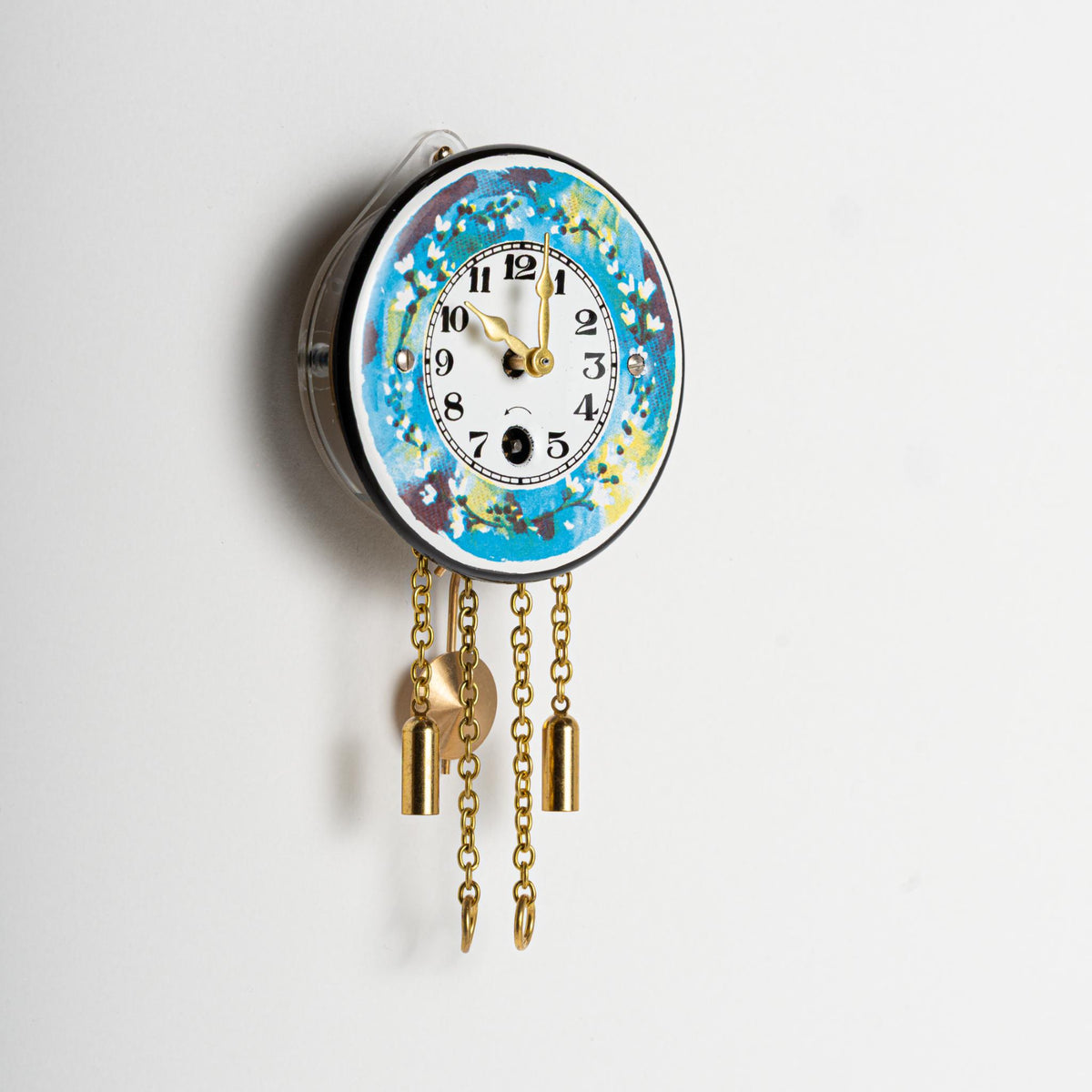 Wanduhr "Blütenkranz", rund Ø 64 mm, Eintagewerk