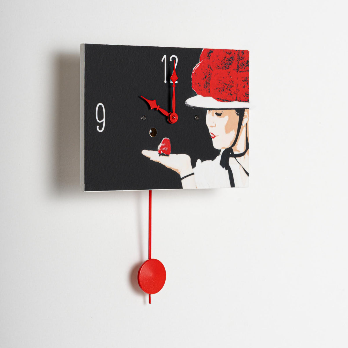 Wanduhr "Selina", rechteckig, Holzschild, Siebentagewerk