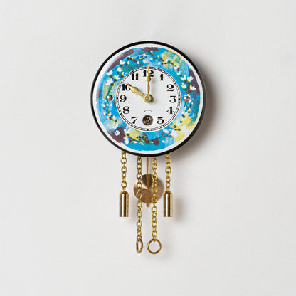 Wanduhr "Blütenkranz", rund Ø 64 mm, Eintagewerk