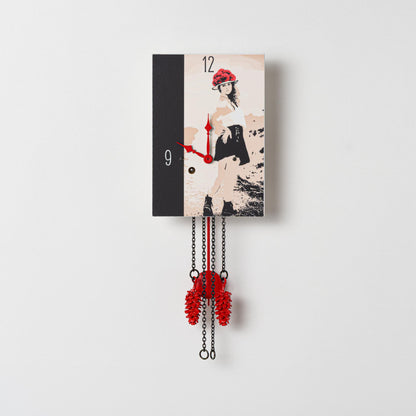 Wanduhr "Sarah", rechteckig, Holzschild, Siebentagewerk (Kopie)