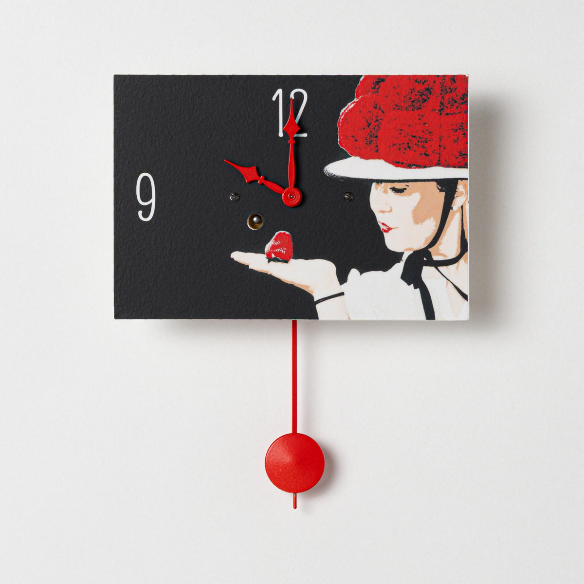 Wanduhr "Selina", rechteckig, Holzschild, Siebentagewerk