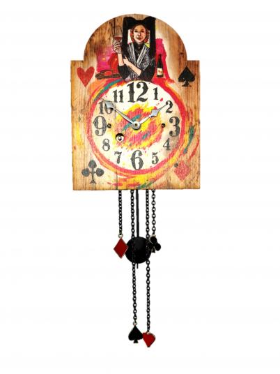 Wanduhr "Markgräflerin", Schottenschild, Holzschild, Siebentagewerk