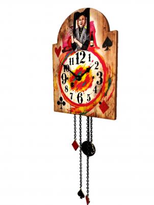 Wanduhr "Markgräflerin", Schottenschild, Holzschild, Siebentagewerk
