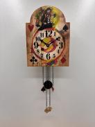 Wanduhr "Uhrenträger", Schottenschild, Holzschild, Siebentagewerk 