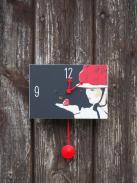 Wanduhr "Selina", rechteckig, Holzschild, Siebentagewerk 