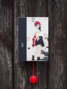 Wanduhr "Sarah", rechteckig, Holzschild, Siebentagewerk 