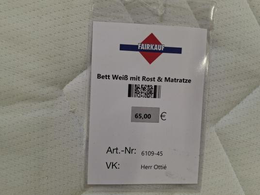 Bett weiß mit Rost & Rost 120x200 