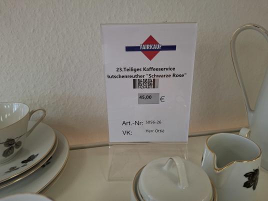 23.teiliges Kaffeservice "Schwarze Rose" 
