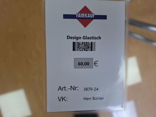 Designer Glastisch 