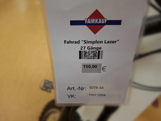 Fahrrad "Simplon Lazer" 27 Gänge 