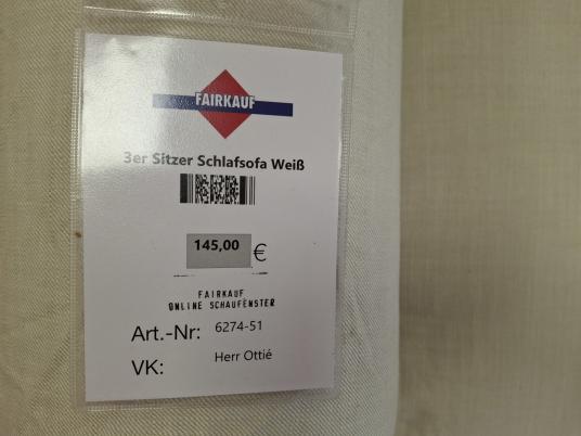 Dreisitzer Schlafsofa Weiß 