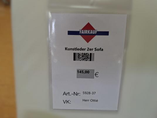 Kunstleder 2er Sofa 