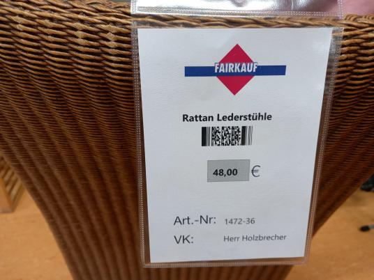 Rattan Lederstühle 